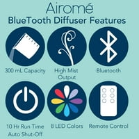 Airome Bluetooth високоговорител ултразвуков дифузьор, обсидиан