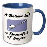 3Drose Вярвам в Spoonful от захар - два тона синя халба, 11 -унция