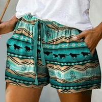 Lilgiuy женски твърд цвят ежедневно летни къси талии хавайски стил ходене на джогинг панталони