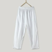 Swwwfbe sweatpants женски панталони на жените за жени за заострени памучни бельо предни бутон нагоре на талията ежедневни панталони с джобове работни панталони