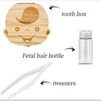 Дървено бебешки детски зъби съхранение Бо бебешки зъби Lanugo Пълчик за съхранение на шнур BO Коледна украса за подарък за подарък