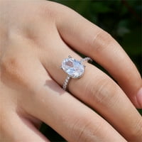 Heiheiup жени пръстен подарък бижута Сватбена годеж бели пръстени пръстени за тийнейджърки момичета с размер 6