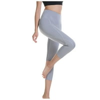 Йога дрехи за жени ежедневни еластични дами суитчъни солидни цветни модерни фитнес панталони тренировки с висока талия небрежна еластична свободна удобна панталони сиви xl