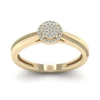 1 10кт ТДВ 10к жълт златен диамантен пръстен ореол