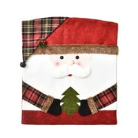 Коледа стол покритие Дядо Коледа снежен човек Лос седалка капак калъф декоративна кърпа за хранене столове Коледна украса