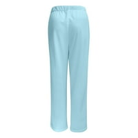 Панталони на женски панталони Caicj, товарни панталони женски женски луксозна колекция с лек суиптър с джобове синьо, s