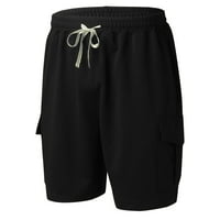 Мъжки суитчъни мъже солидни летни ежедневни плажни къси панталони с теглене спортни тренировки шорти с джобове