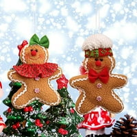 Коледна дженгермански орнаменти коледни дървесни закачалки Коледно дърво Гингерман Кукла висулка за окачване на чанти и коли на прозореца