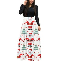 Дамска мода с дълъг ръкав Коледна колекция от коледни печатни рокли рокля за жени за жени